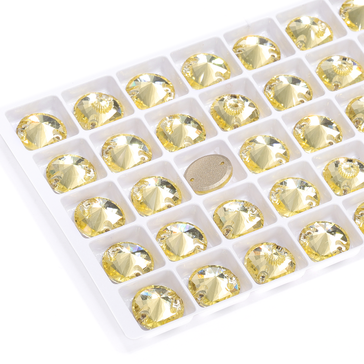 Jonquil Rivoli Shape High Quality Glass Sew-on Rhinestones WholesaleRhinestone