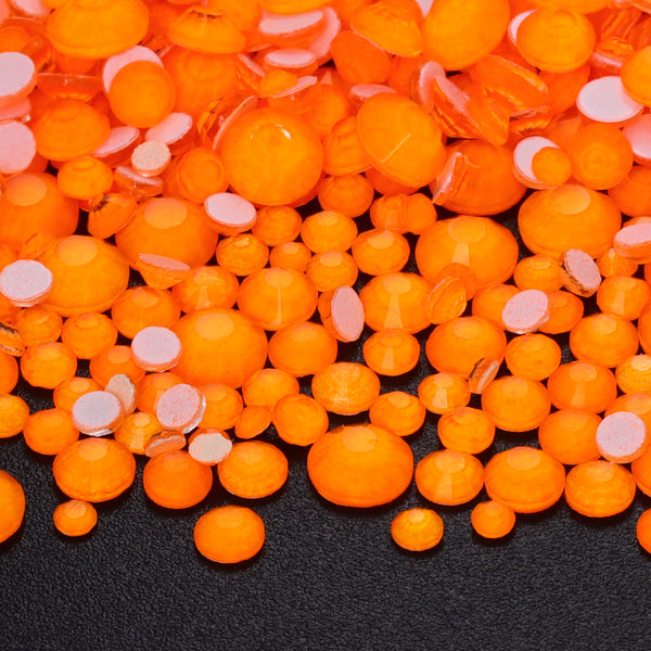 Mixed Sizes Orange FlatBack Neon Rhinestones For Nail Art WholesaleRhinestone