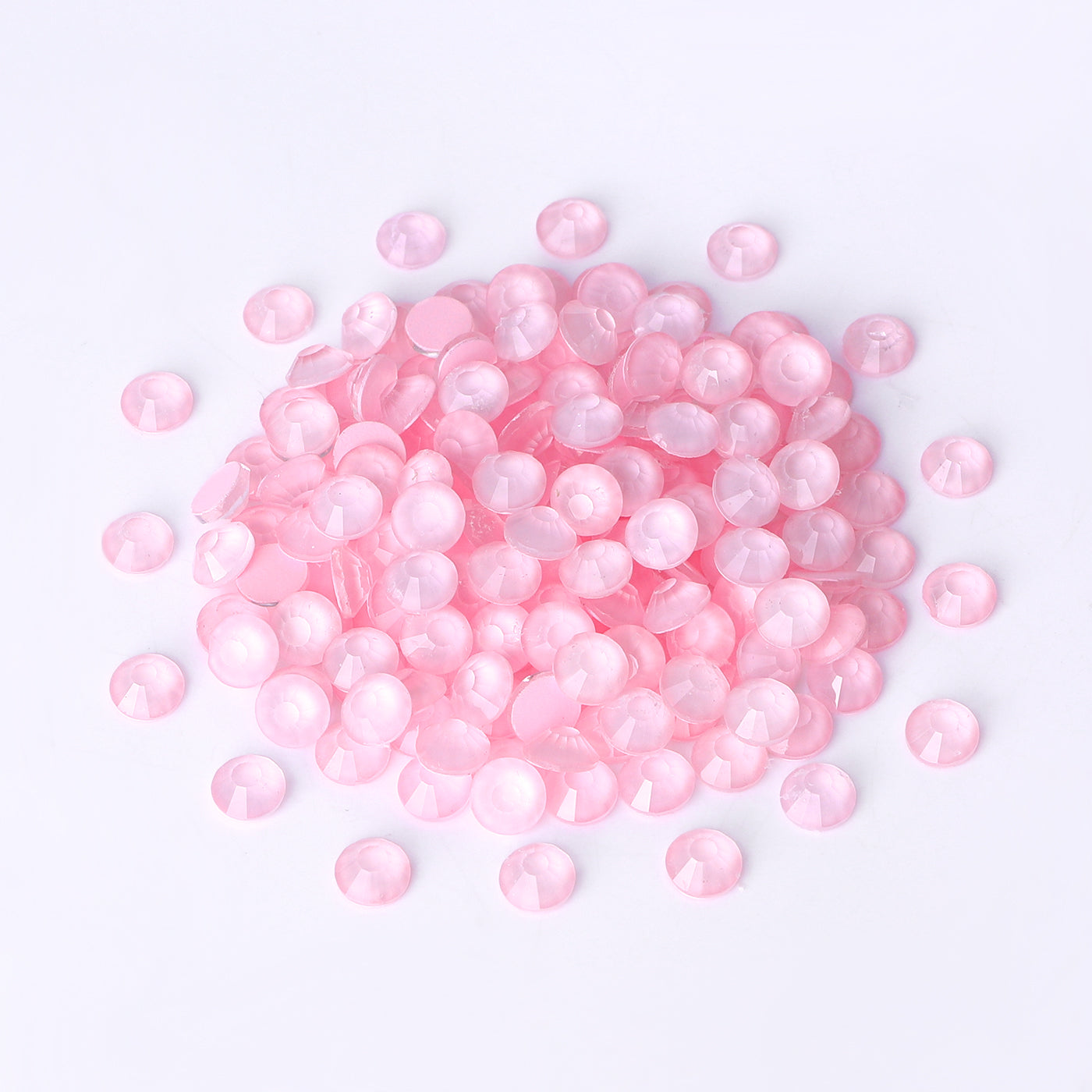 Neon Pink Snowy White Glass FlatBack Neon Rhinestones