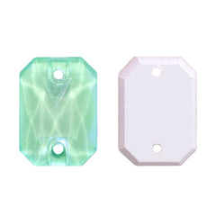 Electric Neon Greenwrap Octagon Shape High Quality Glass Sew-on Rhinestones