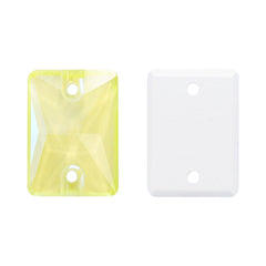Electric Neon Light Topaz Rectangle Shape High Quality Glass Sew-on Rhinestones