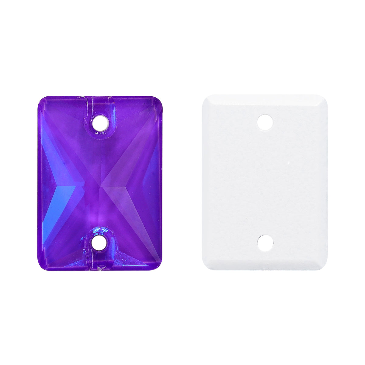 Electric Neon Violet Rectangle Shape High Quality Glass Sew-on Rhinestones
