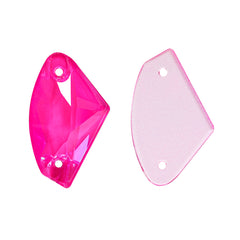 Electric Neon Fuchsia Galactic Shape High Quality Glass Sew-on Rhinestones