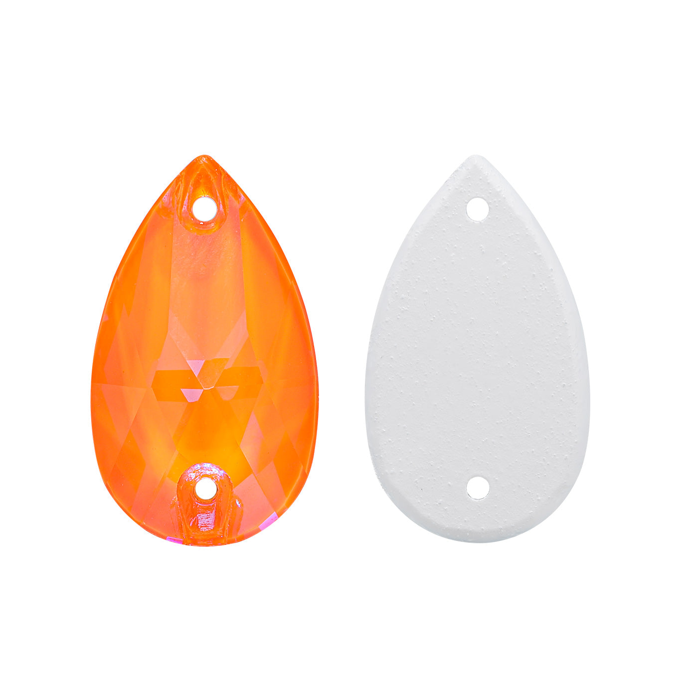 Electric Neon Orange Yellow Drop Shape High Quality Glass Sew-on Rhinestones WholesaleRhinestone