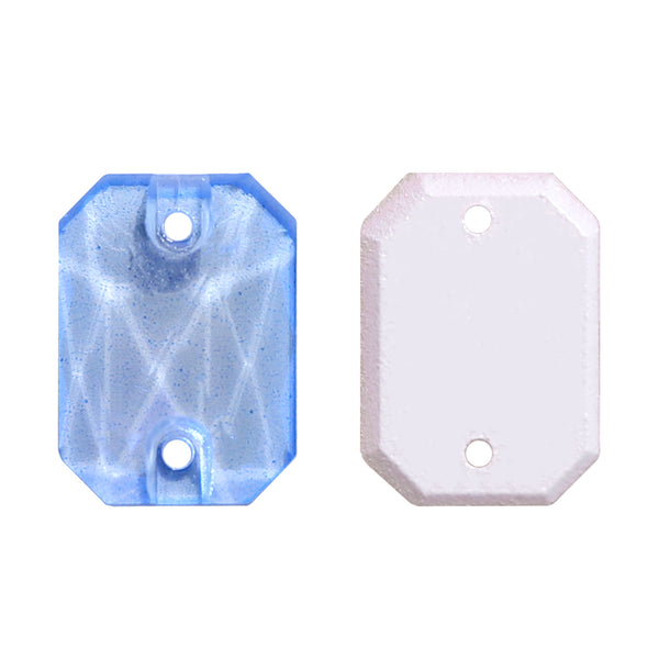 Electric Neon Light Blue Octagon Shape High Quality Glass Sew-on Rhinestones WholesaleRhinestone