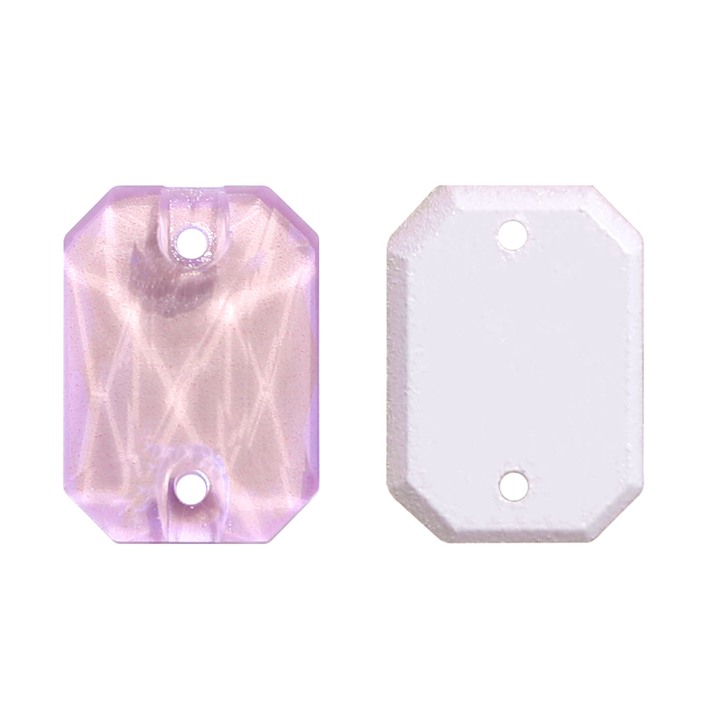 Electric Neon Light Rose Octagon Shape High Quality Glass Sew-on Rhinestones