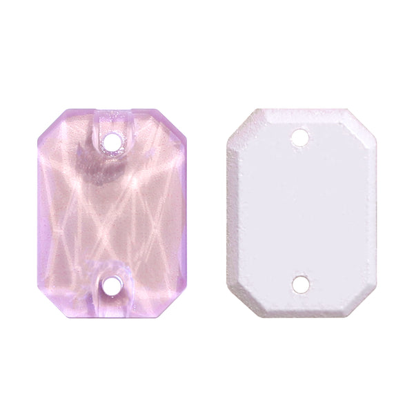 Electric Neon Light Rose Octagon Shape High Quality Glass Sew-on Rhinestones