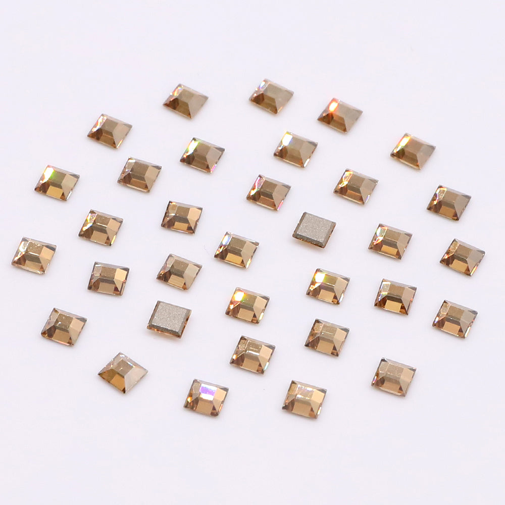Square Shape Multi Colors Small Size Glass Beveled Flat Back Fancy Rhinestones For Nail Art WholesaleRhinestone