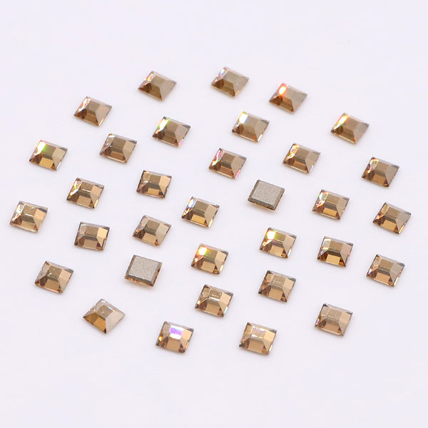 Square Shape Multi Colors Small Size Glass Beveled Flat Back Fancy Rhinestones For Nail Art WholesaleRhinestone