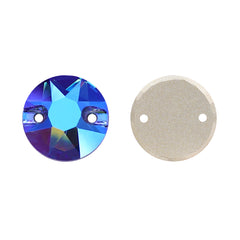Light Sapphire Shimmer XIRIUS Round Shape High Quality Glass Sew-on Rhinestones