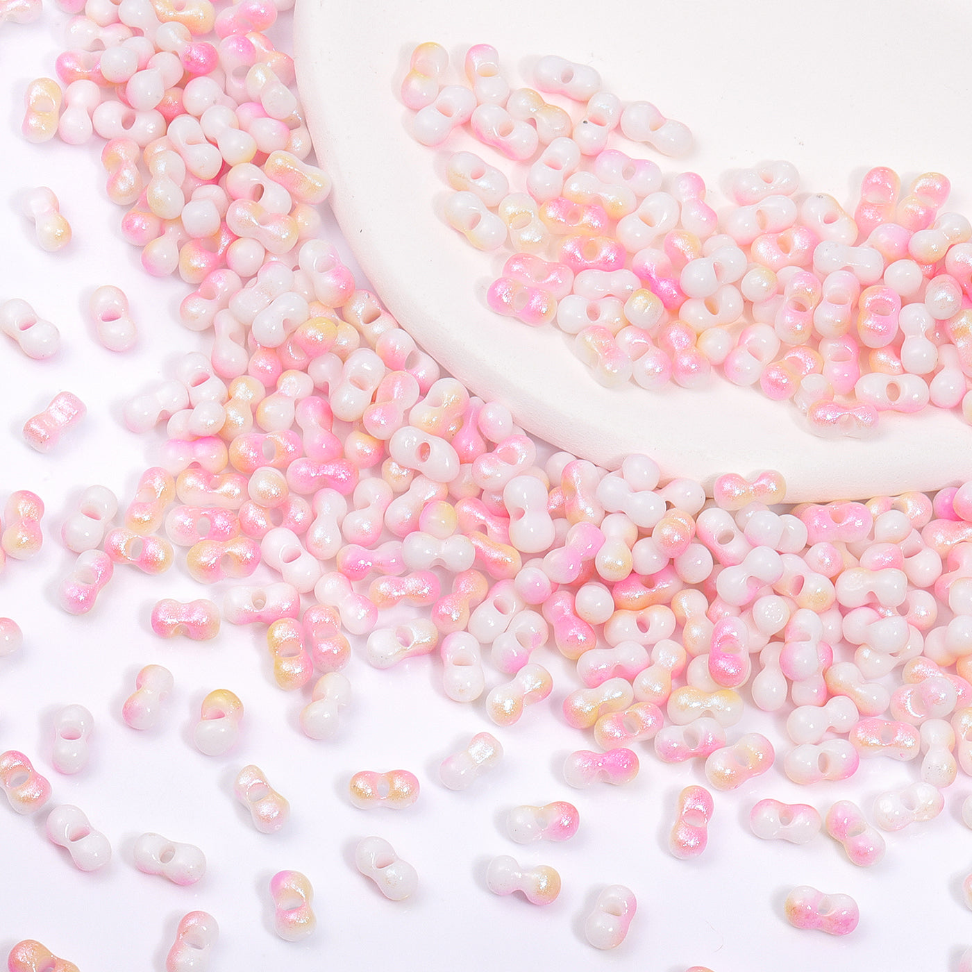 RNB013 Rainbow Effect Peanut Beads Shape Glass Seed Beads WholesaleRhinestone
