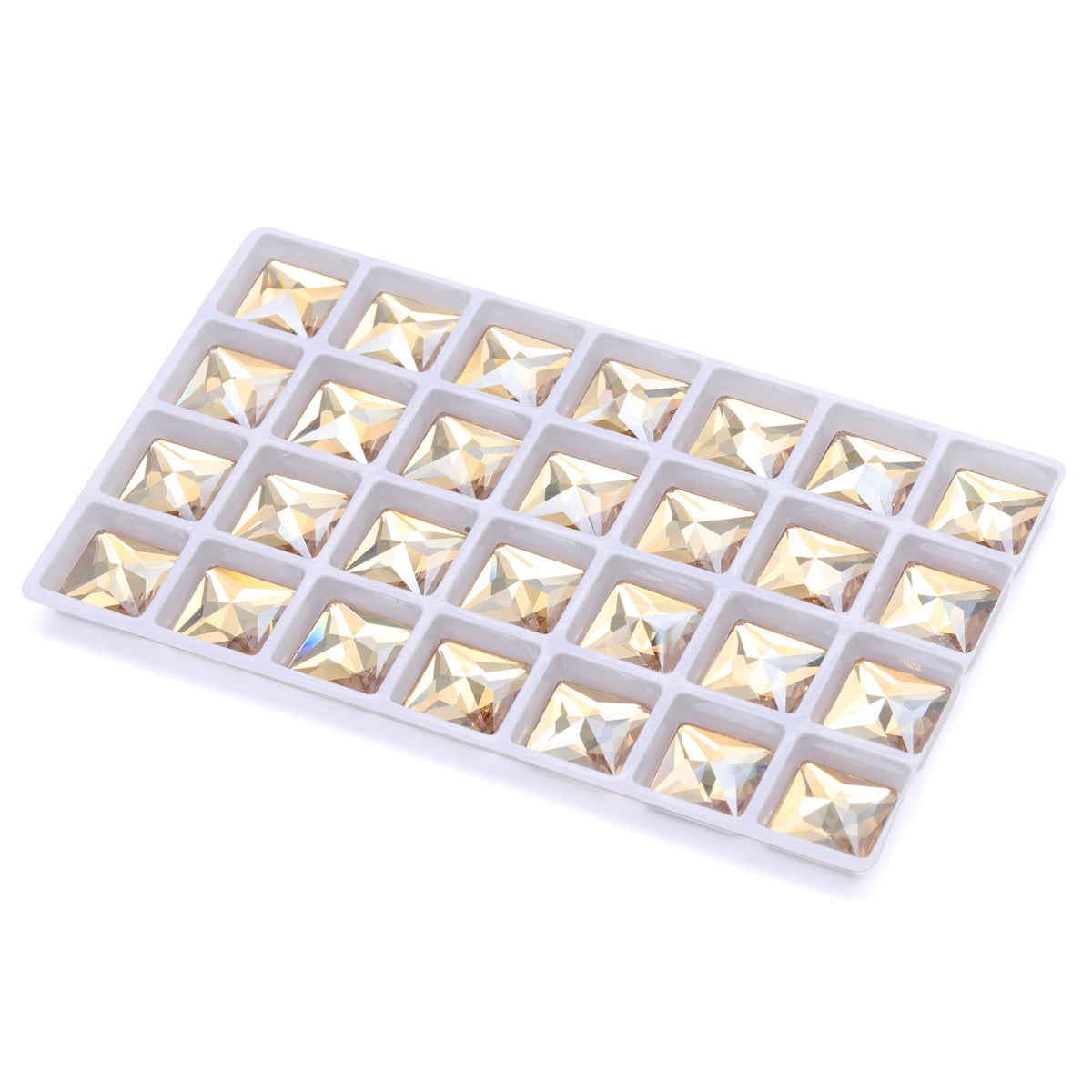 Golden Shadow Square Shape High Quality Glass Beveled Flat Back Rhinestones WholesaleRhinestone