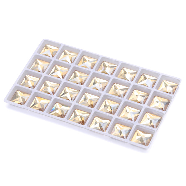Golden Shadow Square Shape High Quality Glass Beveled Flat Back Rhinestones WholesaleRhinestone