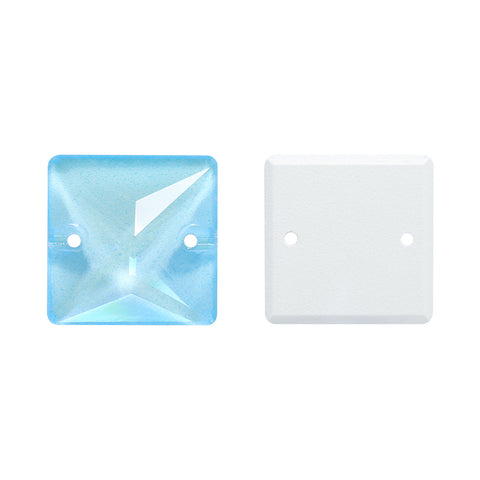 Electric Neon Aquamarine Square Shape High Quality Glass Sew-on Rhinestones WholesaleRhinestone Huvudsaklig produktbild