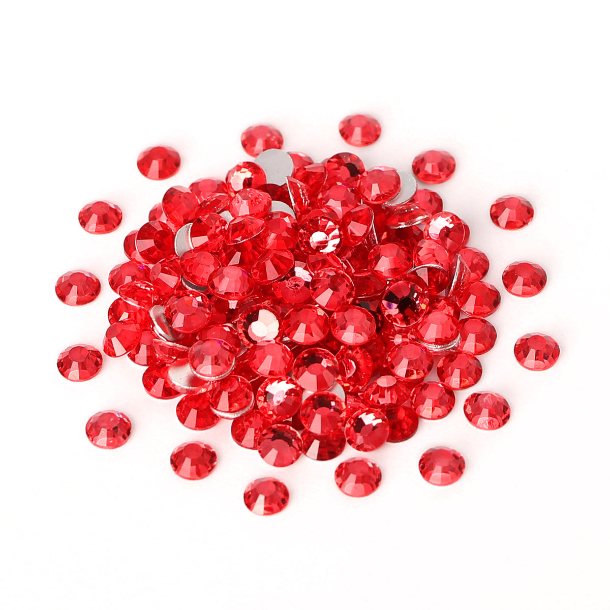 Lotus Mist Red Glass FlatBack Rhinestones Silver Back WholesaleRhinestone