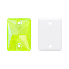 Electric Neon Jonquil Rectangle Shape High Quality Glass Sew-on Rhinestones
