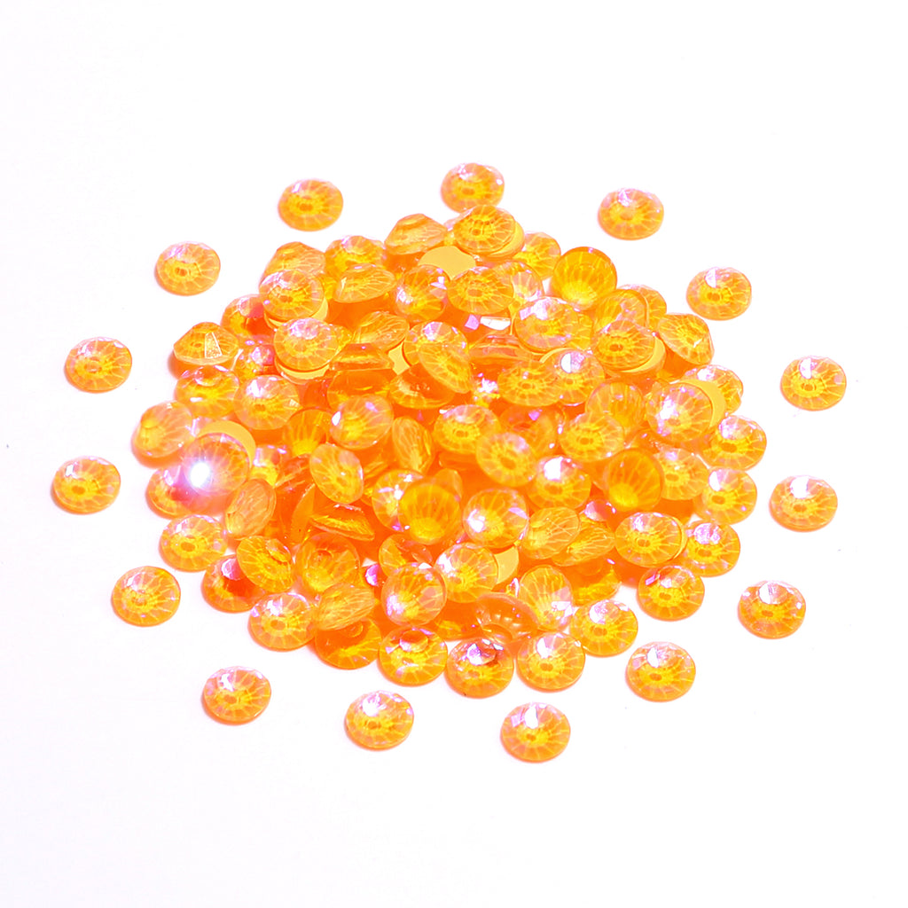 Neon Coral Orange AB Glass FlatBack Neon Rhinestones WholesaleRhinestone