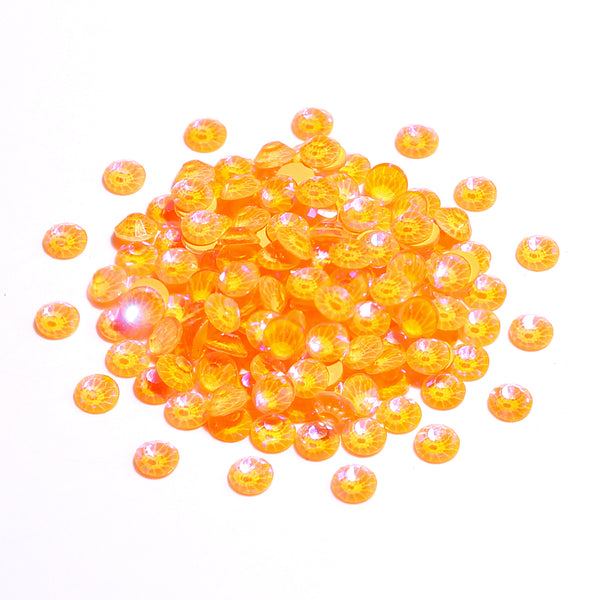 Neon Coral Orange AB Glass FlatBack Neon Rhinestones WholesaleRhinestone