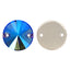 Indicolite Shimmer Rivoli Shape High Quality Glass Sew-on Rhinestones WholesaleRhinestone