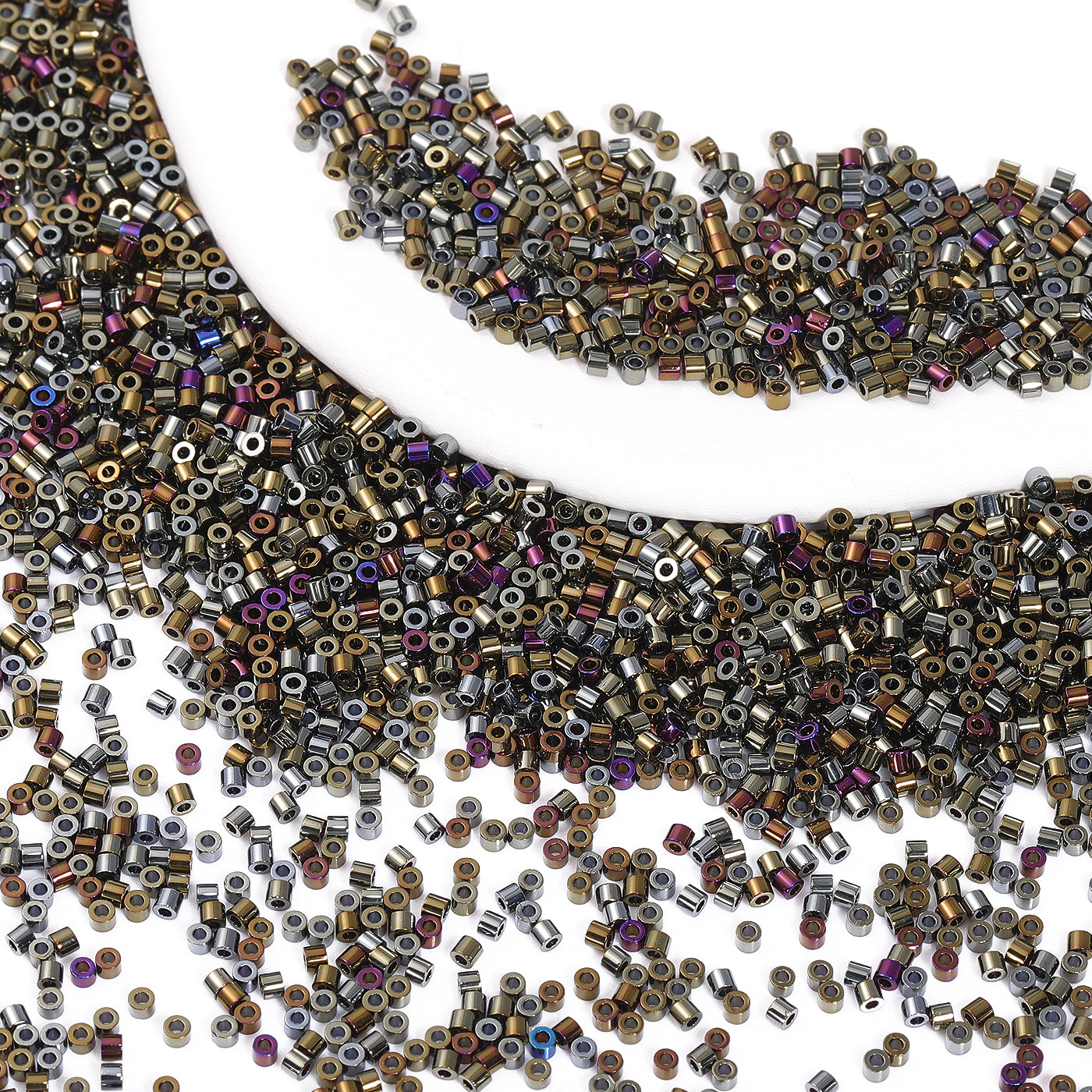 Metallic Luster Mixed Color Hight Quality Glass Cylinder Seed Beads 1.6 MM Size JS3006