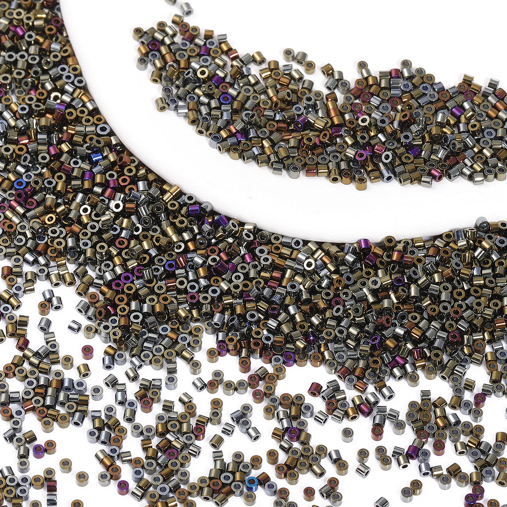 Metallic Luster Mixed Color Hight Quality Glass Cylinder Seed Beads 1.6 MM Size JS3006 WholesaleRhinestone