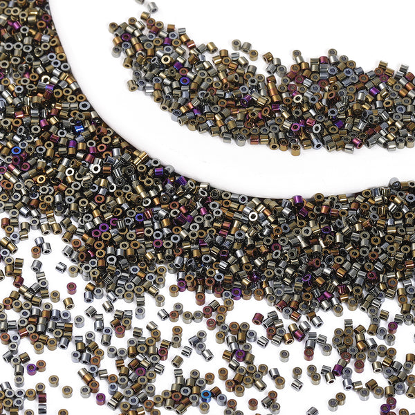 Metallic Luster Mixed Color Hight Quality Glass Cylinder Seed Beads 1.6 MM Size JS3006 WholesaleRhinestone