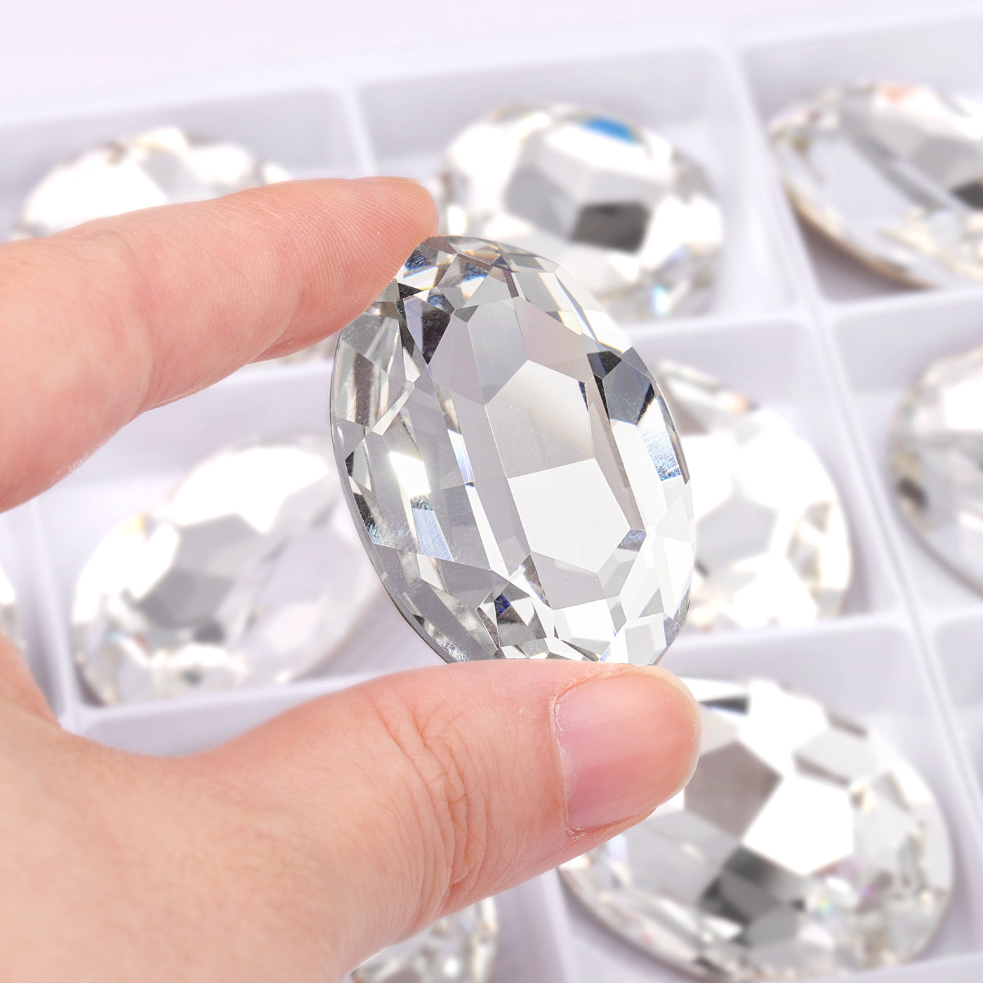 Crystal Big Oval Shape High Quality Glass Pointed Back Fancy Rhinestones WholesaleRhinestone