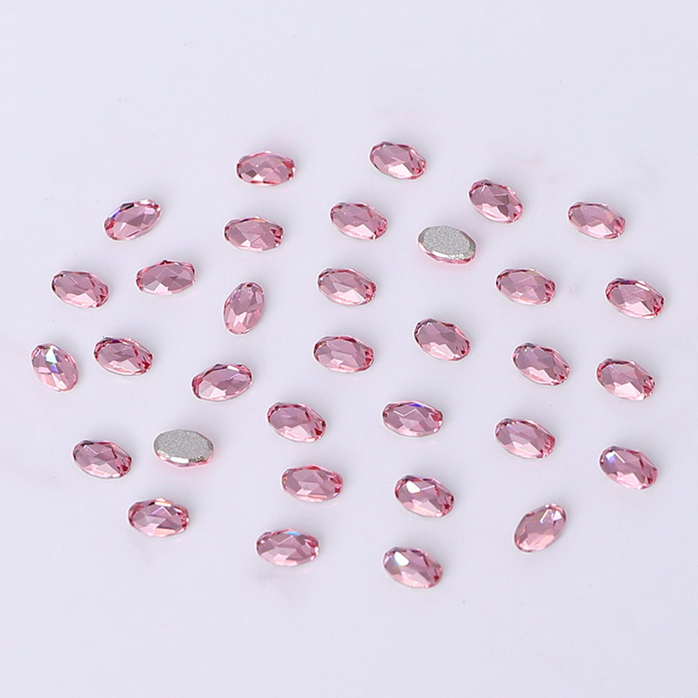 Oval Shape Multi Colors Small Size Glass Beveled Flat Back Fancy Rhinestones For Nail Art WholesaleRhinestone