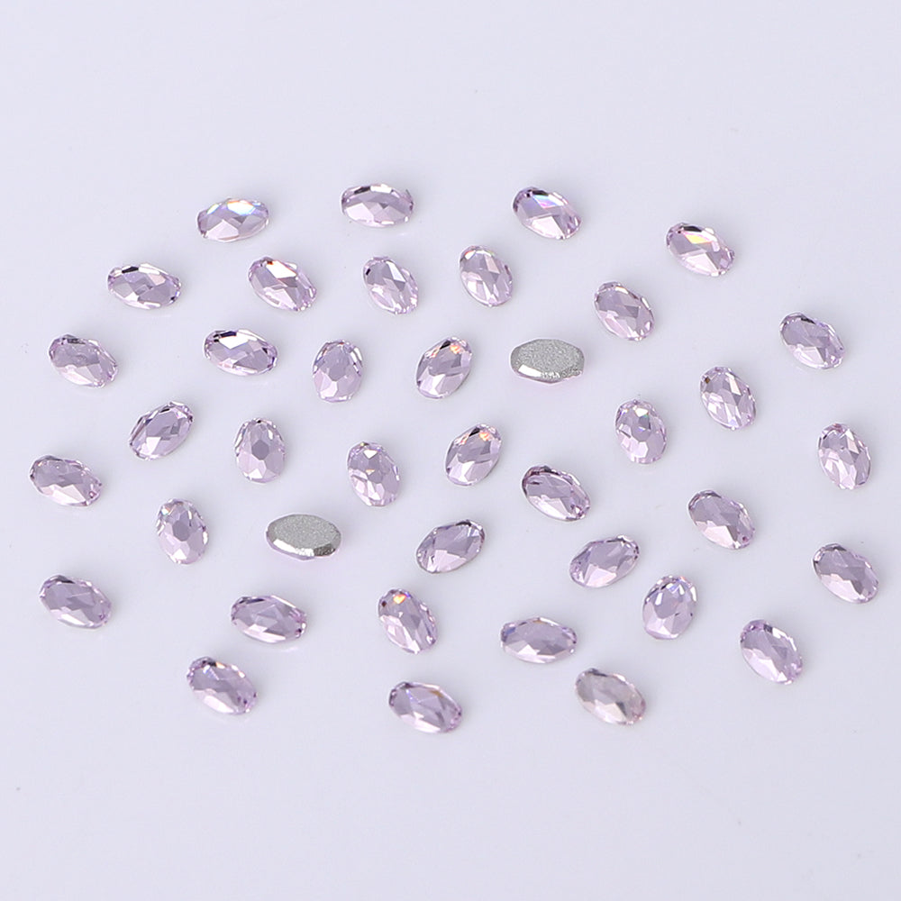 Oval Shape Multi Colors Small Size Glass Beveled Flat Back Fancy Rhinestones For Nail Art WholesaleRhinestone