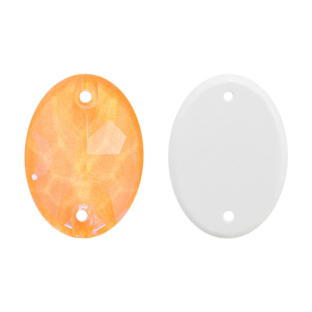 Electric Neon Sunflower Oval Shape High Quality Glass Sew-on Rhinestones WholesaleRhinestone