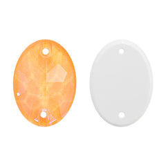 Electric Neon Sunflower Oval Shape High Quality Glass Sew-on Rhinestones