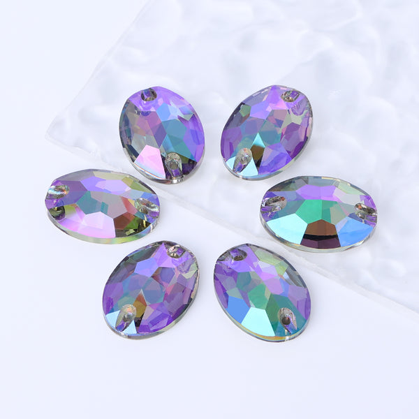 Ghost Light Oval Shape High Quality Glass Sew-on Rhinestones WholesaleRhinestone