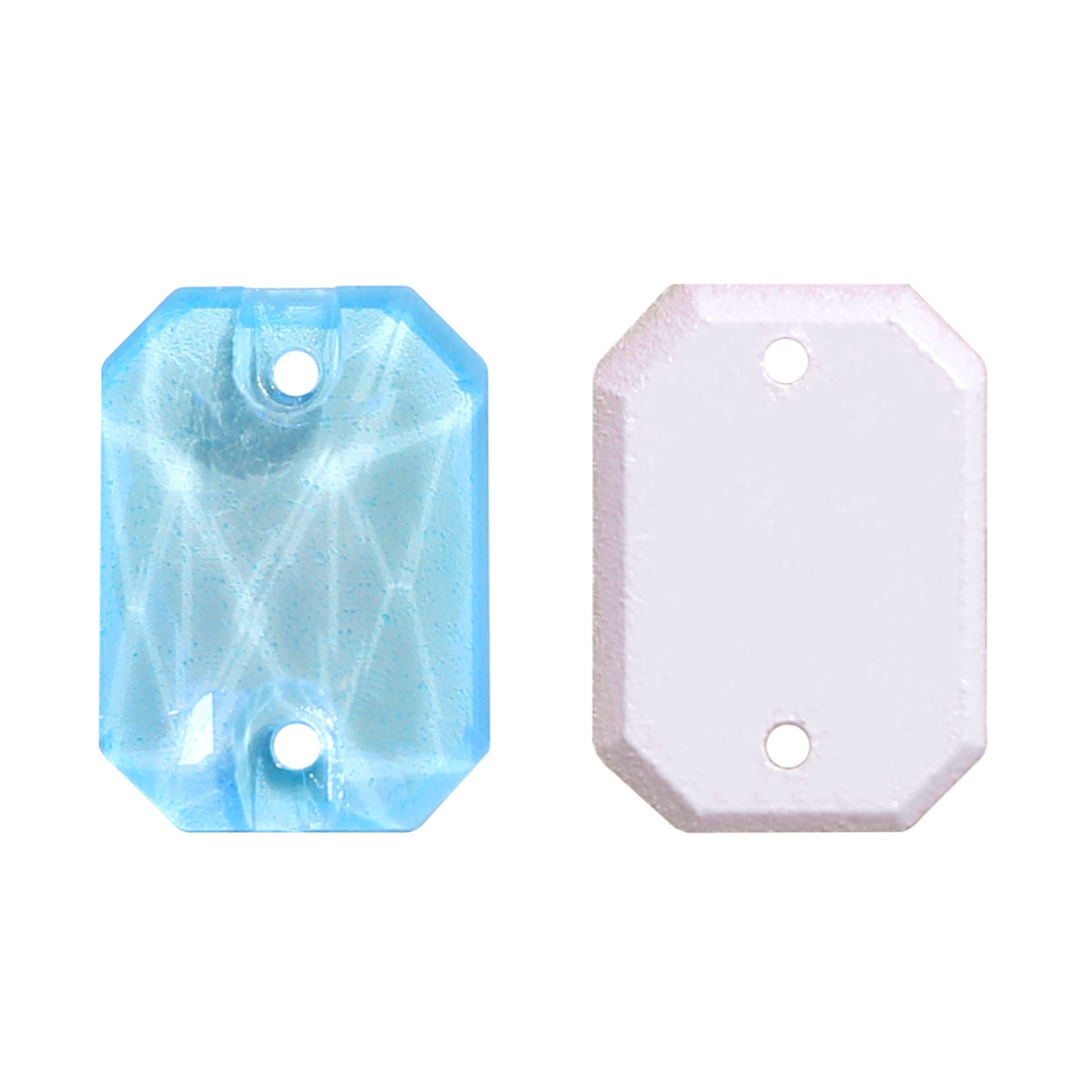 Electric Neon Aquamarine Octagon Shape High Quality Glass Sew-on Rhinestones