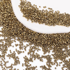 Metallic Bright Gold Luster Color Hight Quality Glass Cylinder Seed Beads 1.6 MM Size JS3005