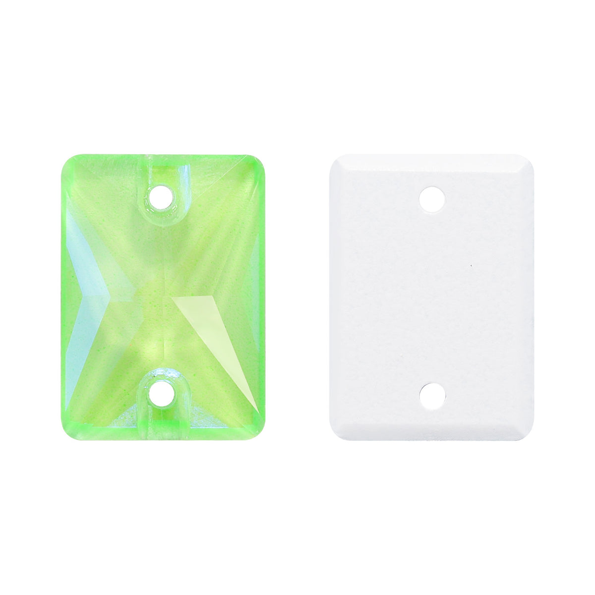 Electric Neon Peridot Rectangle Shape High Quality Glass Sew-on Rhinestones