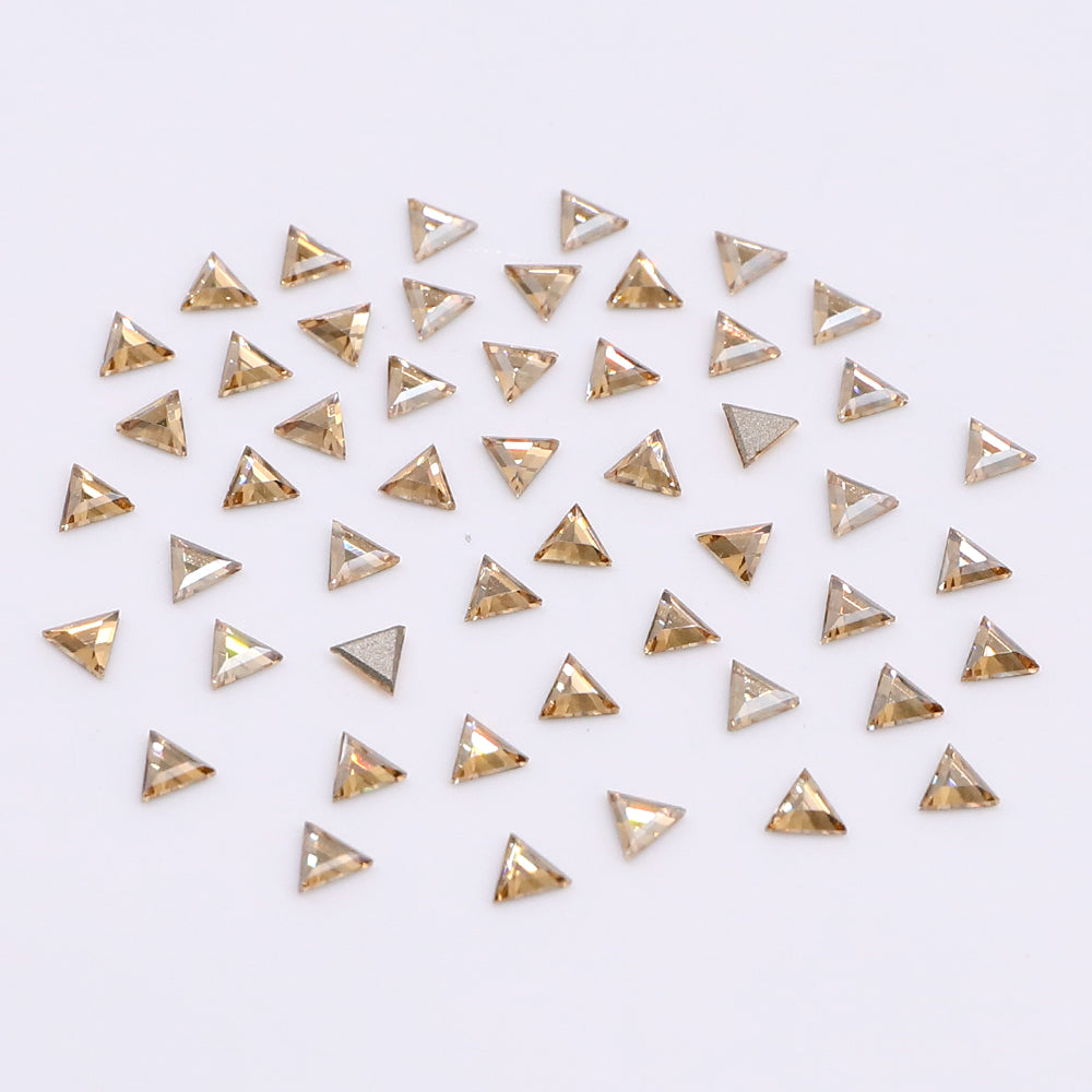 Triangle Shape Multi Colors Small Size Glass Beveled Flat Back Fancy Rhinestones For Nail Art WholesaleRhinestone
