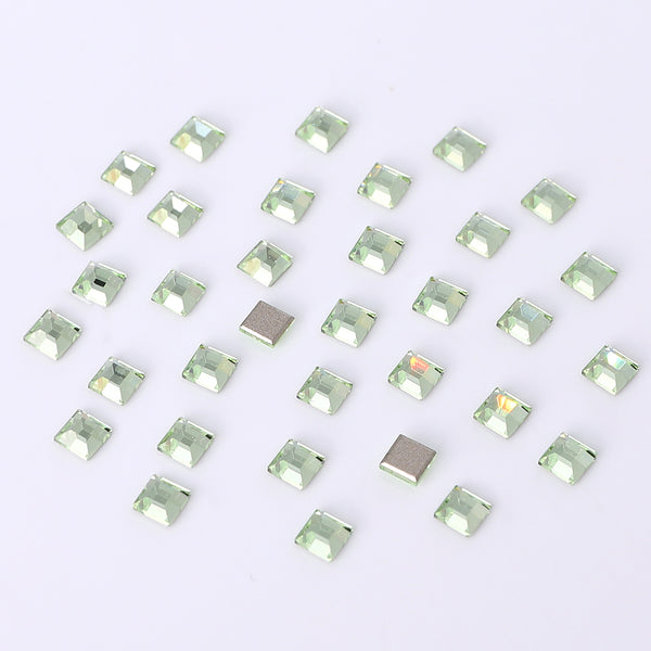 Square Shape Multi Colors Small Size Glass Beveled Flat Back Fancy Rhinestones For Nail Art WholesaleRhinestone