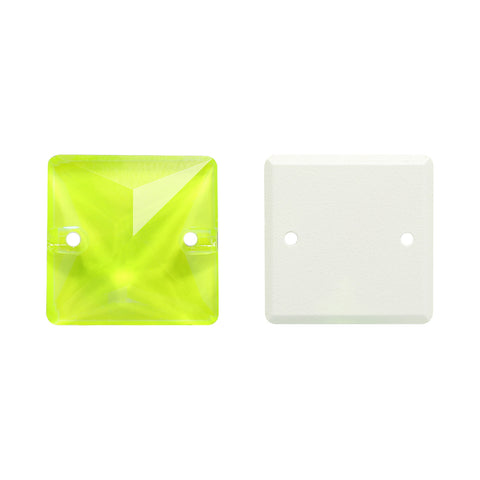 Electric Neon Jonquil Square Shape High Quality Glass Sew-on Rhinestones WholesaleRhinestone Huvudsaklig produktbild
