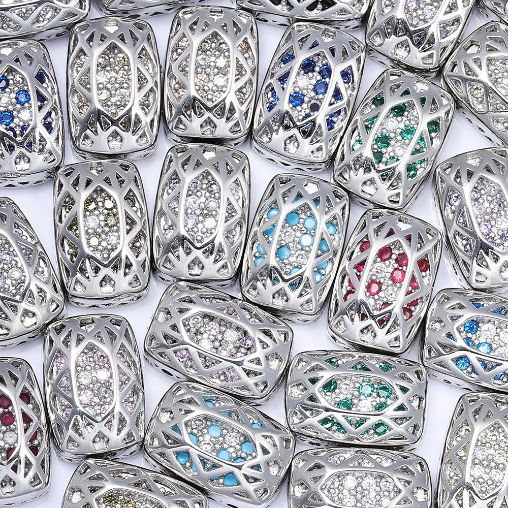 Cushion Rectangle Shape Imitation Rhodium Plated High-Quality Sew-on Alloy Charms Inlaid Cubic Zirconia WholesaleRhinestone Hovedbillede