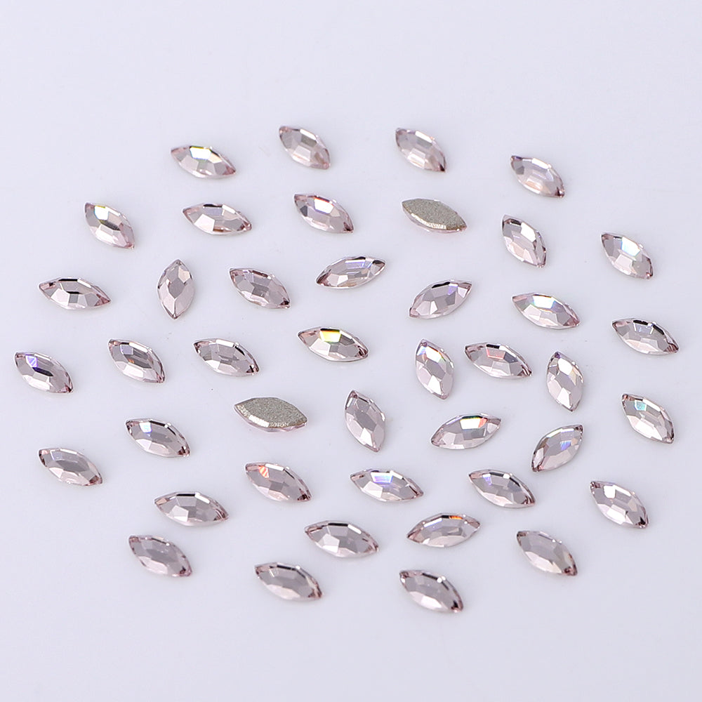 Navette Shape Multi Colors Small Size Glass Beveled Flat Back Fancy Rhinestones For Nail Art WholesaleRhinestone