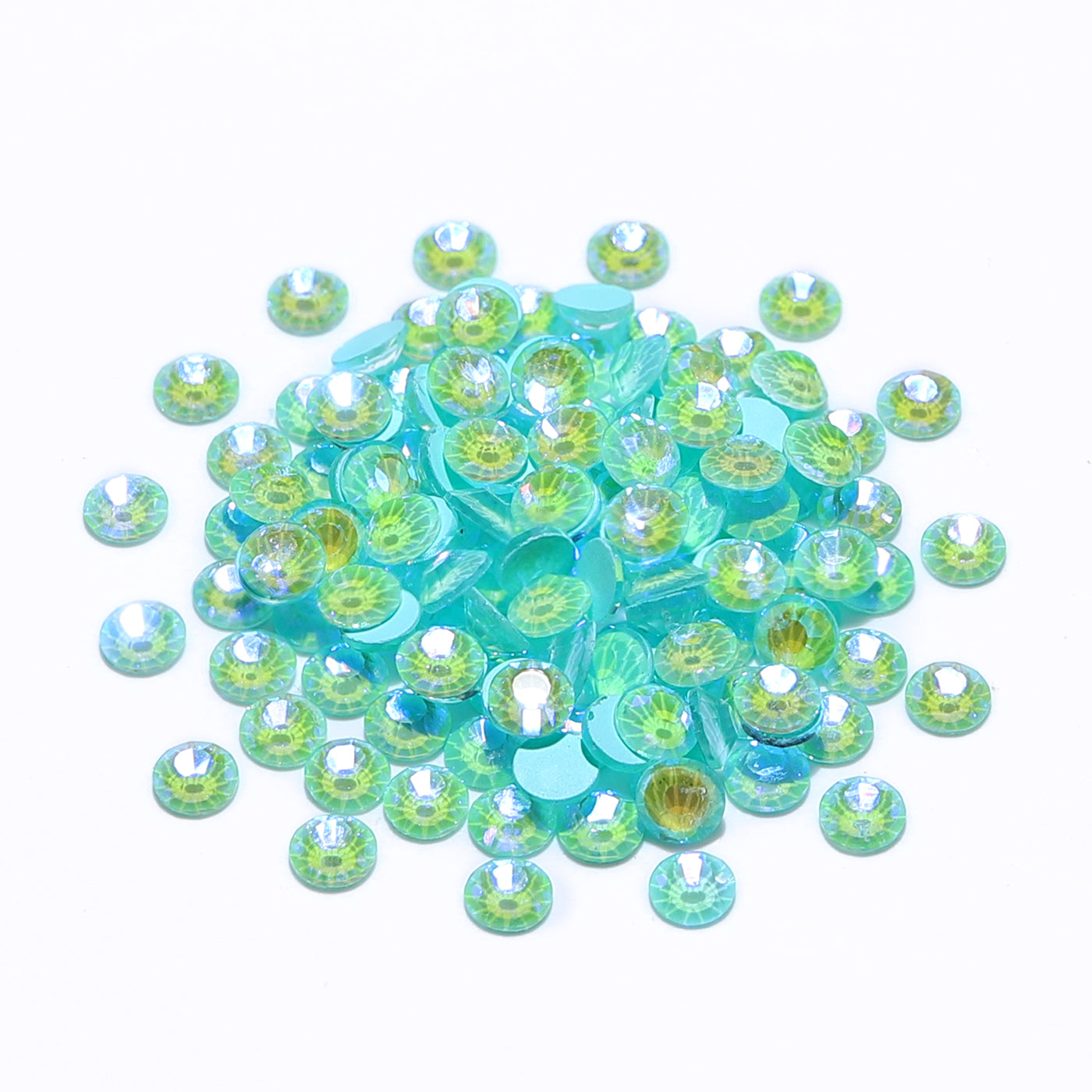 Neon Turquoise AB Glass FlatBack Neon Rhinestones