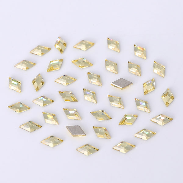 Rhombus Shape Multi Colors Small Size Glass Beveled Flat Back Fancy Rhinestones For Nail Art WholesaleRhinestone