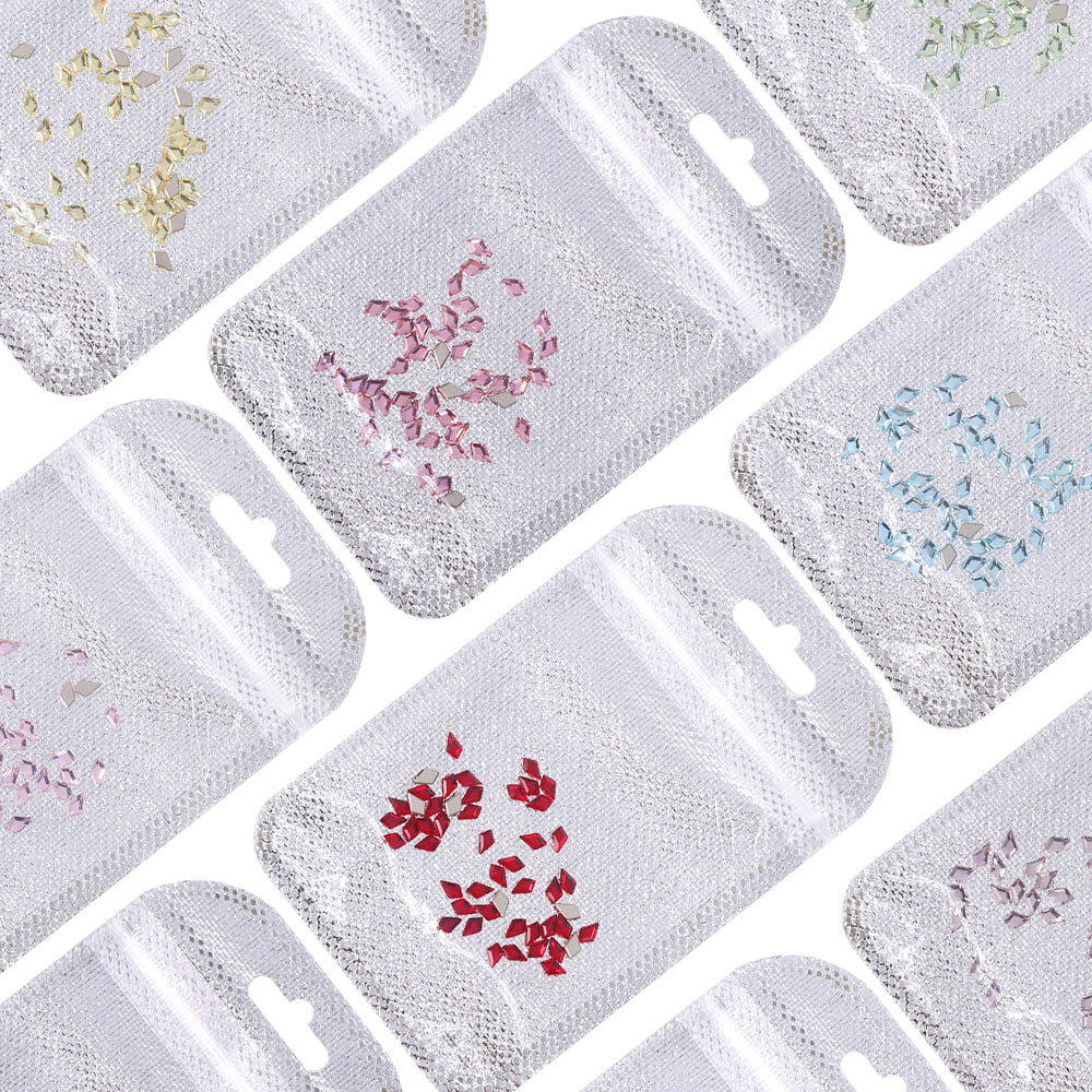 Arrow Shape Multi Colors Small Size Glass Beveled Flat Back Fancy Rhinestones For Nail Art WholesaleRhinestone