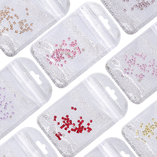 Square Shape Multi Colors Small Size Glass Beveled Flat Back Fancy Rhinestones For Nail Art WholesaleRhinestone