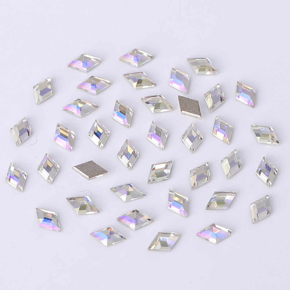 Rhombus Shape Multi Colors Small Size Glass Beveled Flat Back Fancy Rhinestones For Nail Art WholesaleRhinestone