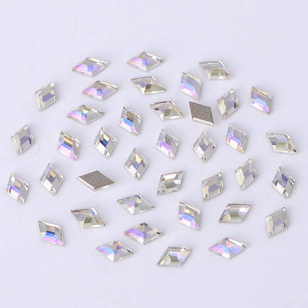 Rhombus Shape Multi Colors Small Size Glass Beveled Flat Back Fancy Rhinestones For Nail Art WholesaleRhinestone