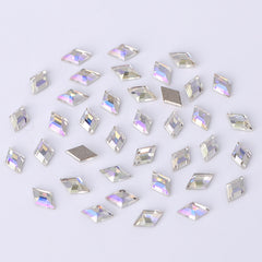Rhombus Shape Multi Colors Small Size Glass Beveled Flat Back Fancy Rh ...