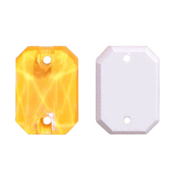 Electric Neon Sunflower Octagon Shape High Quality Glass Sew-on Rhinestones WholesaleRhinestone