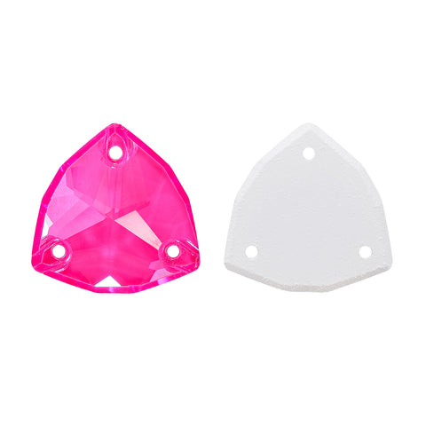 Electric Neon Fuchsia Trilliant Shape High Quality Glass Sew-on Rhinestones WholesaleRhinestone Main image