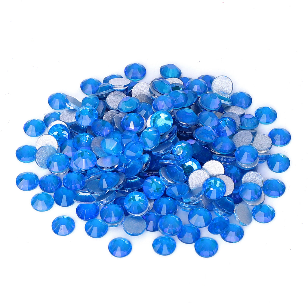 Flashing Dark Blue Glass FlatBack Rhinestones Silver Back WholesaleRhinestone